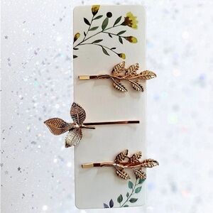 Hair clip Set of 3 Branch Hair pins Rose Gold Nwt